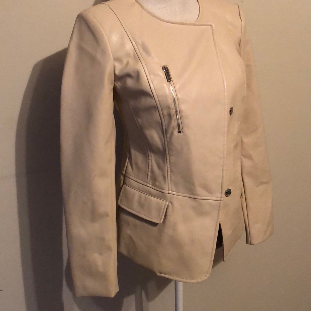 Dnky (nwot)faux leather jacket, light tan, xs - Picture 4 of 11